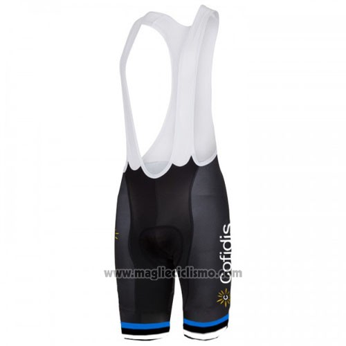 2016 Abbigliamento Ciclismo Cofidis Celeste e Nero Manica Corta e Salopette